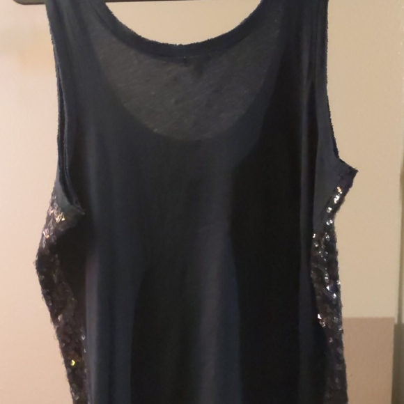 J Crew Navy Blue sequined tank top szM - Picture 4 of 4